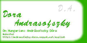 dora andrasofszky business card
