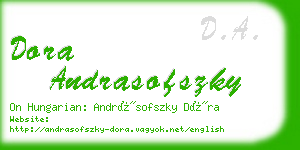 dora andrasofszky business card